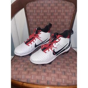 New Men’s 12 Nike Alpha Menace Strong Football Cleats II5139-102 White Red NBY
